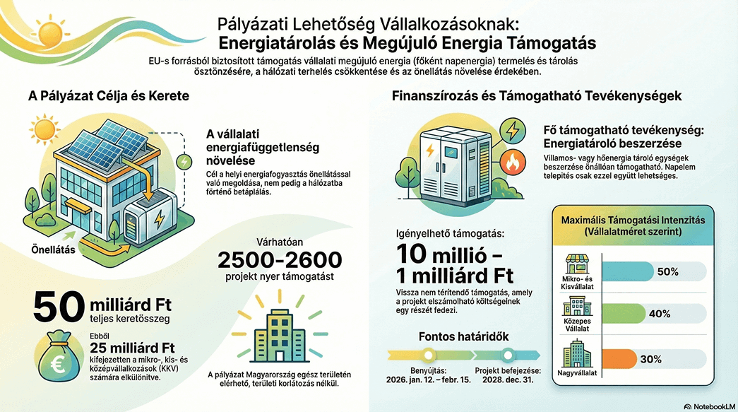 Vállalati Energiatároló Pályázat 2026